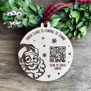 Santa Tracker Ornament With QR Code, Santa Tracker, QR Code Tracker for Santa, Christmas Eve Traditions, Santa Ornament, Find Santa