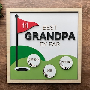 Father’s Day Golf Sign, Best Dad By Par, Best Grandpa By Par, Golf Signs for Dad, Golf Dad, Golf Theme Gifts, Personalized Father’s Day Gift
