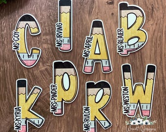 Personalized Teacher Magnet, Teacher Appreciation Gift, Personalized Acrylic Teacher Magnet, Student Teacher Gift, Pencil Themed Para Gift