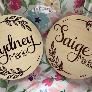 Baby Name Rounds Engraved Mini Name Round, Personalized Baby Name Announcement, Newborn ...