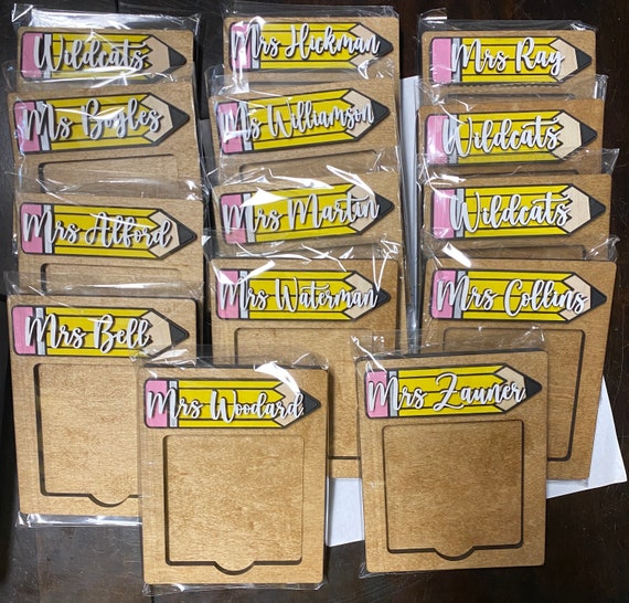 6 Pcs Teacher Appreciation Gifts Sticky Notes Holder Set Thank You Gifts Sticky Note Organizer For Teacher Team Staff Office Supplies