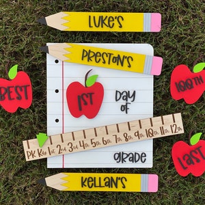 First Day of School Photo Prop, Personalized Back to School Sign, Interchangeable School Sign, First and Last Day School Sign, Ships FREE
