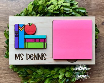 Librarian Sticky Note Holders, Personalized Sticky Note Holder, Teacher Appreciation Gifts, Teacher Gift, Librarian Gifts, Media Center Gift