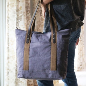 Everyday Tote - Cotton Canvas Zippered Tote Bag