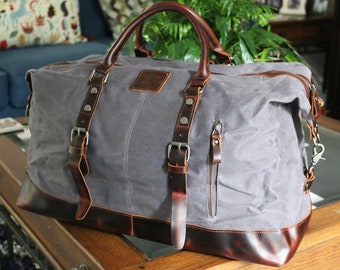 Classic Western Waxed Canvas Weekender Bag Duffel Bag Travel