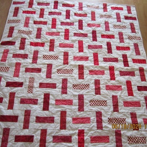 red and white quilt
