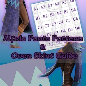 Blue Tiefling Bard &quot;Alfria&quot; Pants PDF Pattern & Over Skirt Guide || BG3 Inspired Print Your Own Cosplay Pattern
