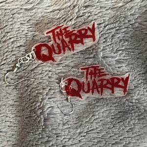 Werewolf hunting 80’s cabin video game “quarry” themed earrings