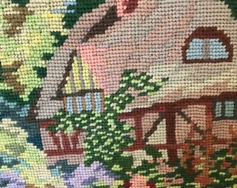 Landhaus und Garten Wolle Kreuzstich Stickerei