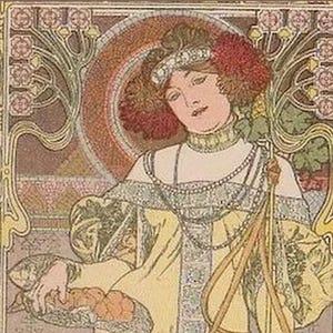 アルフォンス・ミュシャ アール・ヌーヴォー フランスのポストカード「秋」 1903年