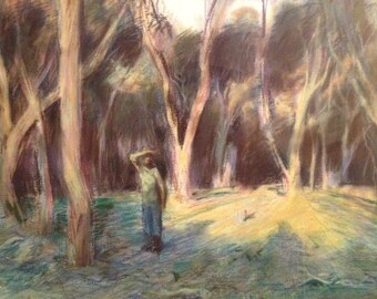 Janet Dawson Pastel Two Shadows Signed Listed Archibald Prize winner