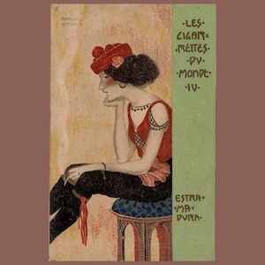 Cartolina francese Raphael Kirchner Cigarette Girl originale Art Déco 1920