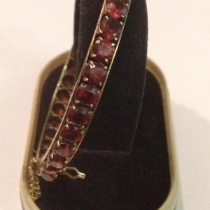 Garnet and Vermeil Gold Bangle. 1900 Edwardian