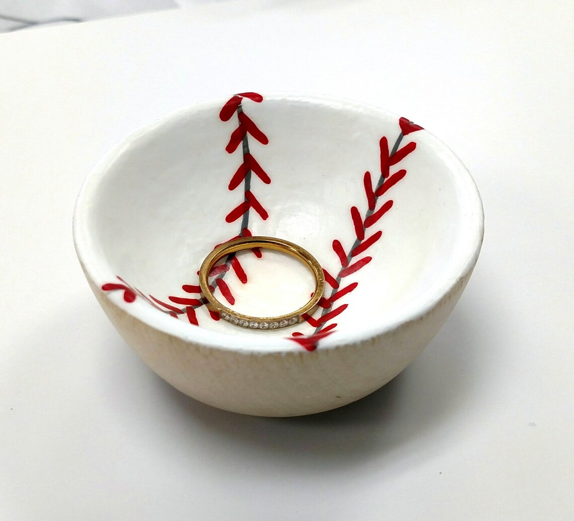 Baseball Ring Holder Custom Hand Painted Wooden Ring Holder Etsy