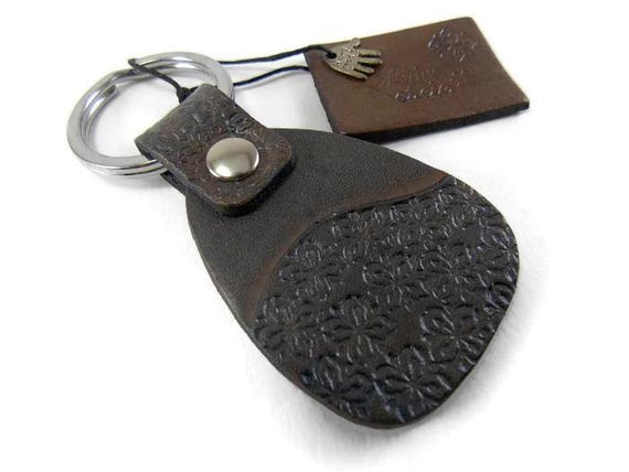 Key Ring, Leather Key Ring, Black Key Ring, Key Chain, Key Fob
