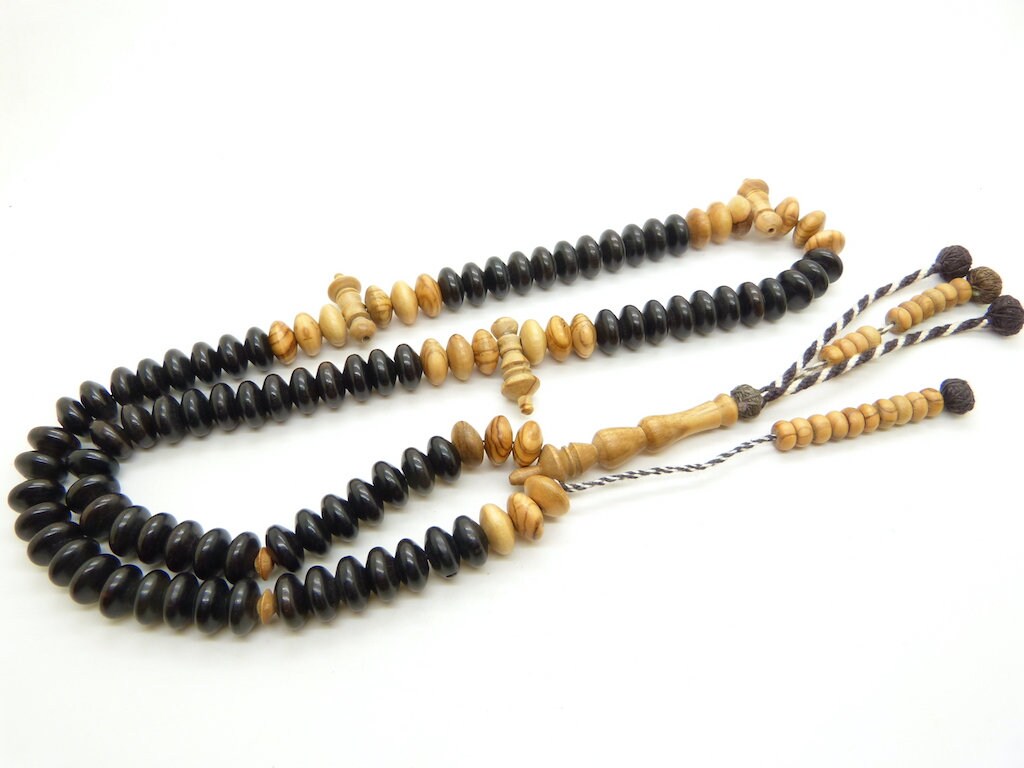 Chapelet Shadhili en Ébène et Olivier Tasbih Sebha Misbaha Subha