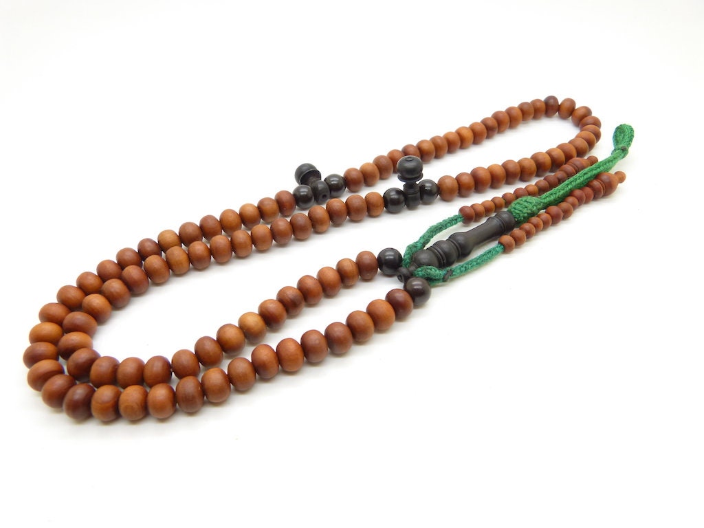 Chapelet Tasbih Subha Sibha Misbaha en Jujubier | Unab , Anab et Ébène 99 Perles