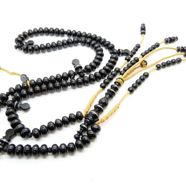 chapelet Tijani Yusr (corail noir) tasbih subha prayer beads