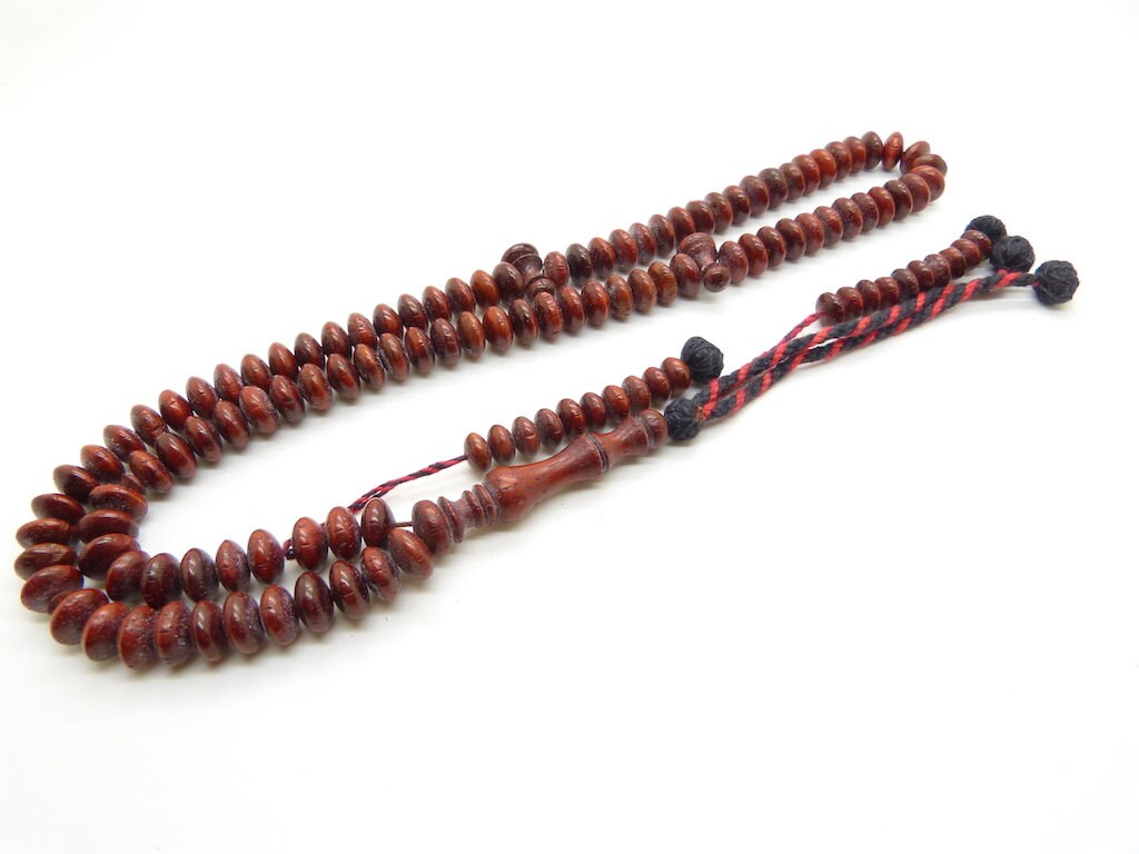 Chapelet Islamique Tasbih Subha Misbaha en Bois de Sang 99 Perles