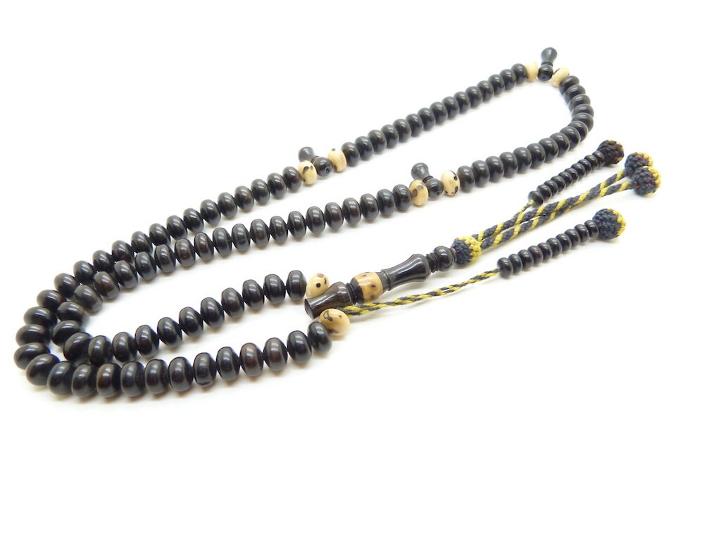 Chapelet Shadhili en Ébène et Oud Salib Tasbih Sebha Misbaha Subha