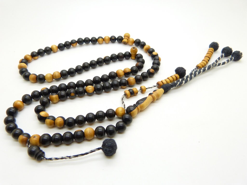 Chapelet Musulman en Ébène Tasbih Sebha Misbaha Subha 99 Preles