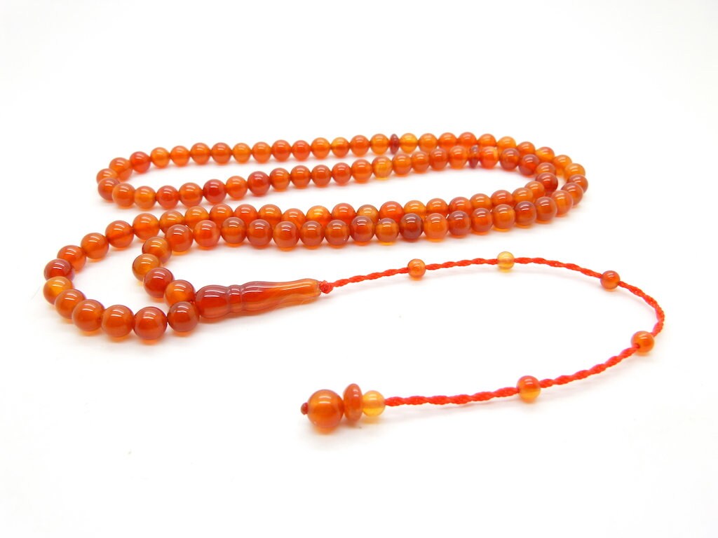 Chapelet en Cornaline | Akik Tasbih Tesbih Subha 99 Perles