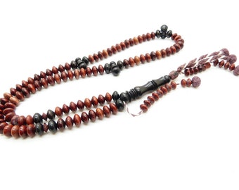 bloodwood and ebony shadhili tasbih subha prayer beads misbaha