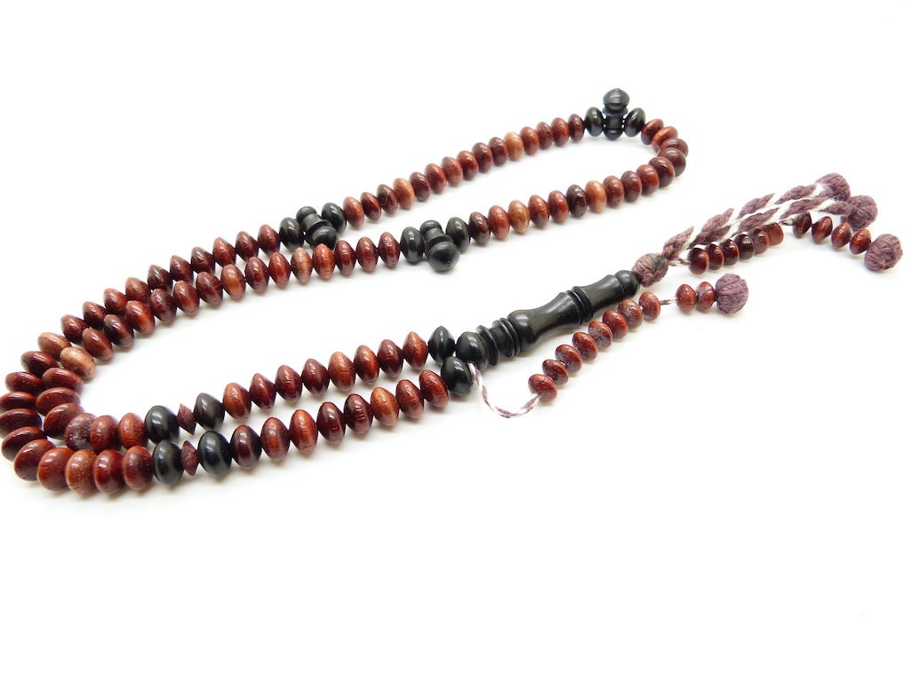 bloodwood and ebony shadhili tasbih subha prayer beads misbaha