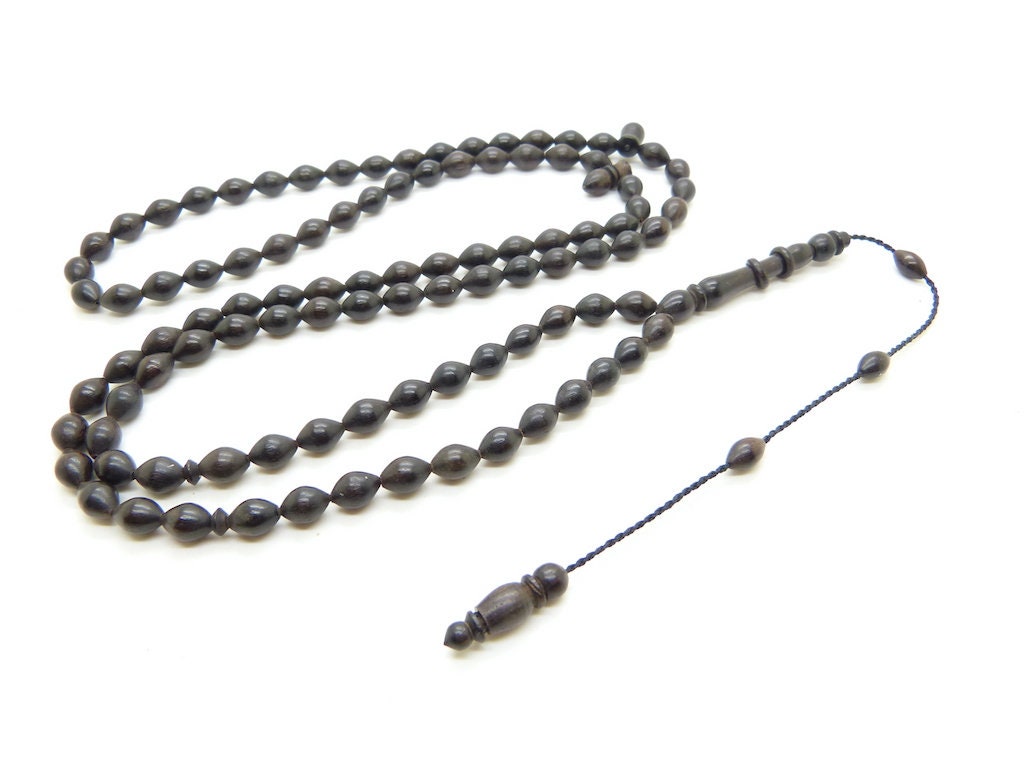 Chapelet Islamique Tasbih Subha Misbaha Sibha en Ébène 99 Perles