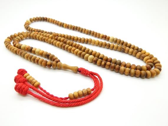 Oiled Olive Wood Naqshbandi Tasbih Subha Prayer Beads 200 Beads