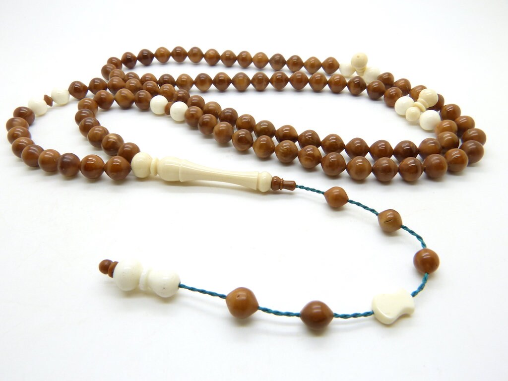 Chapelet Islamique Tasbih Subha Misbaha en Kuka et Os de Chameau 99 Perles