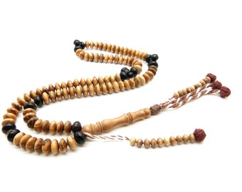 ebony and olivewood shadhili tasbih subha prayer beads misbaha