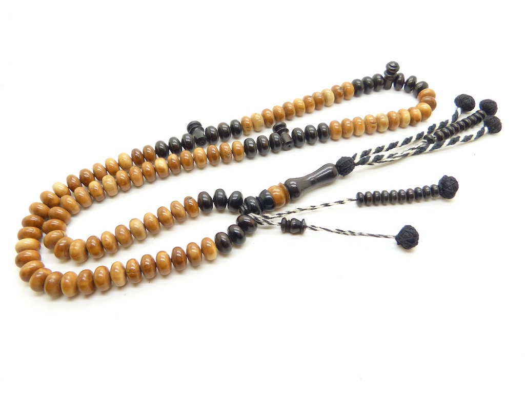 Chapelet Islamique Tasbih Subha Misbaha Shadhili en Kuka et Ébène