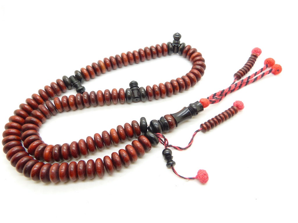 Gros Chapelet Shadhili en Bois de Sang et Ebene Tasbih Sebha Misbaha Subha