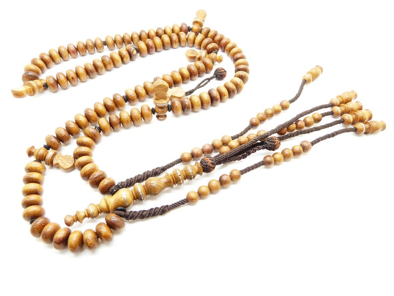 Amazing moringa wood Tijani subha tasbeeh rosary prayer beads image 1