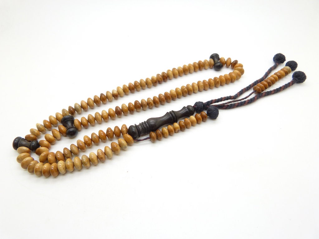 Chapelet Islamique Tasbih Subha Misbaha Shadhili en Kuka et Ébène