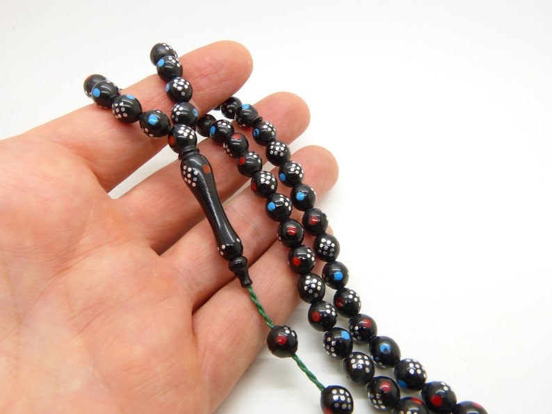 Shadhili Inlaid Black Kuka Tasbih Subha Prayer Beads Misbaha - Etsy