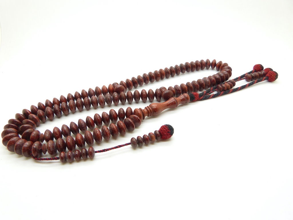 Chapelet en Bois de Sang Tasbih Sebha Misbaha Subha 99 Perles