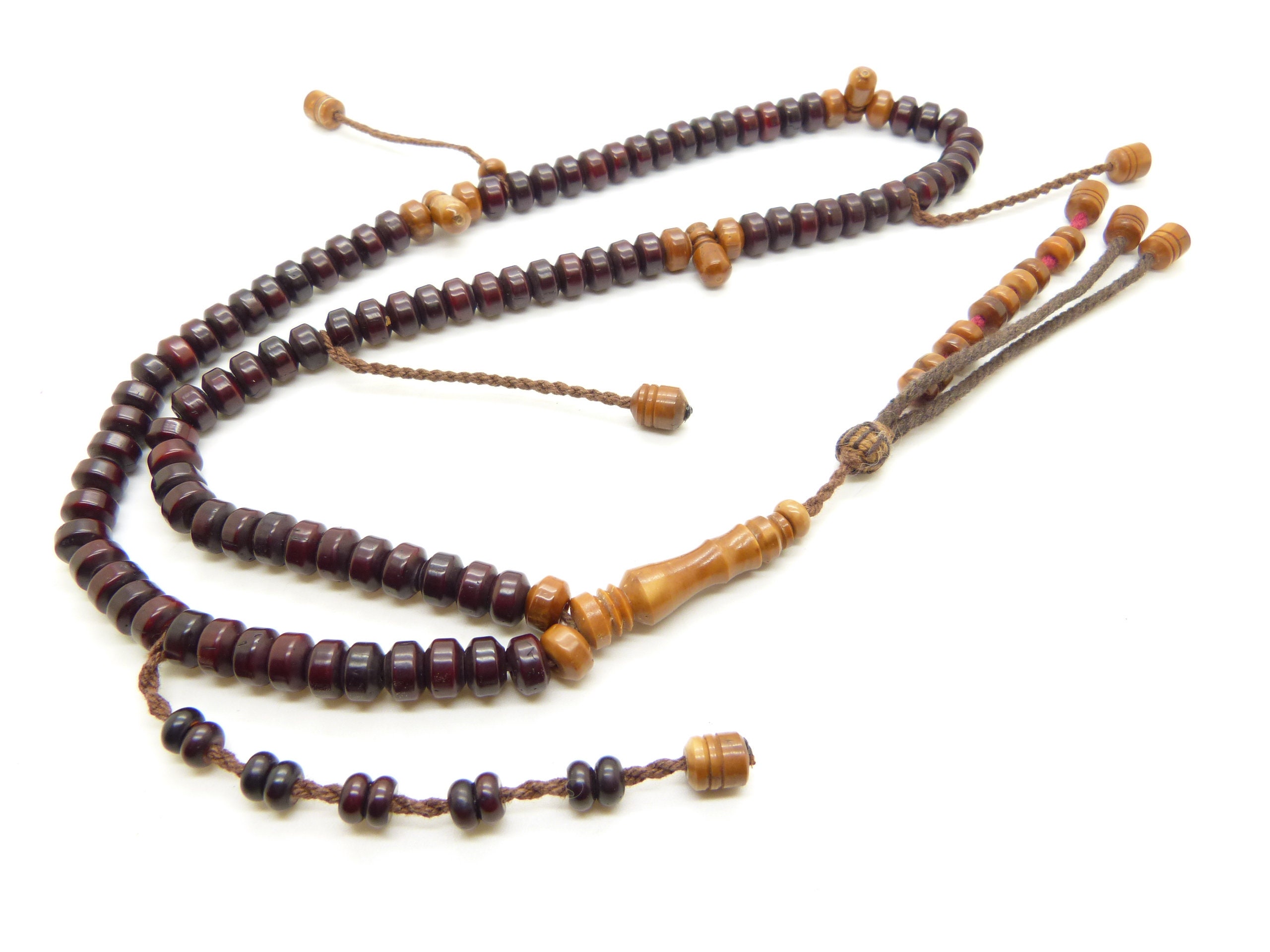 Chapelet Islamique Tasbih Subha Misbaha Shadhili en Kuka Rouge et Kuka