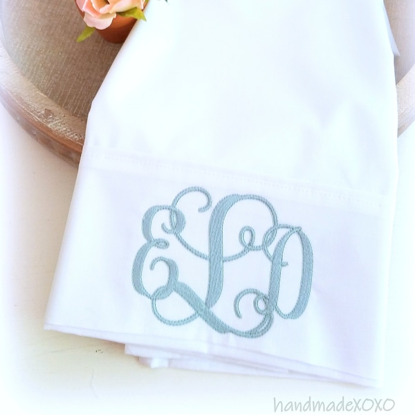 Monogram Pillowcases Etsy