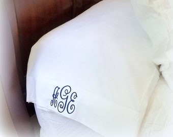 Monogram Pillow Cases-Personalized Pillowcase- Graduation gift- Personalized Couple Wedding Gift-Monogrammed Initial Pillow Case