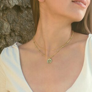 18K Gold Necklace Lotus Whisper With Peridots or Other Gems 18K Gold Necklace Lotus Whisper With Peridots or Other Gems