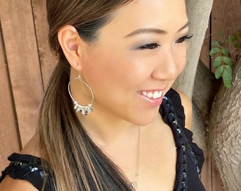 HERKIMER DIAMOND EARRINGS, 5"; oorringen, ruwe diamanten oorbellen, ruwe kristallen oorbellen, zilveren oorringen, herkimer sieraden