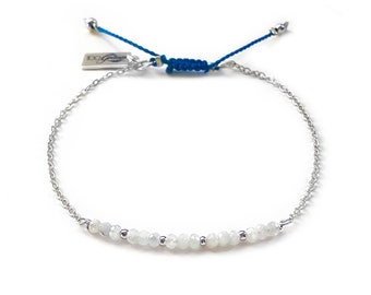 PULSERA DE PIEDRA LUNA; para la intuición: pulsera de barra de piedras preciosas, joyería de piedra lunar, pulsera de piedras preciosas, pulsera de piedra lunar arcoíris, pulsera delicada