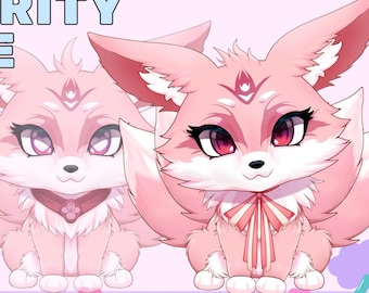 Prosperity the Kitsune || A 2D Vtuber Pet Asset || Customizable Lucky Fox Pet || Spring Pink Sakura fox kitsune Pet for Vtubestudio
