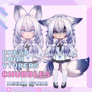 Fei-Fei Chubble | V-Bridger Live2d Vtuber Model (Ready to Use) Premade Chibi Vtubers | Fox Girl Vtuber | Live2D Chibi | Customizable Avatar