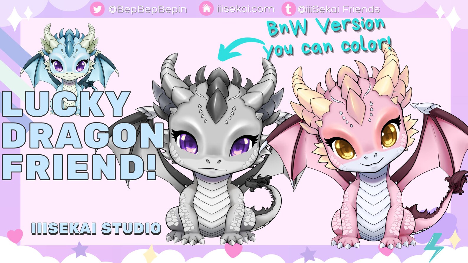 Lucky the Dragon || A 2D Vtuber Pet Asset || Customizable Lucky Dragon ...