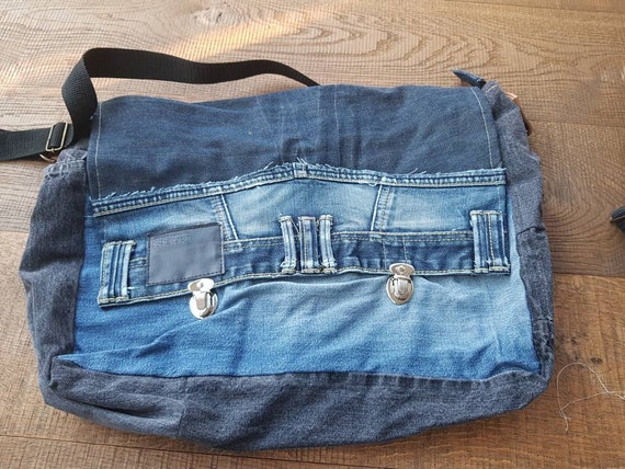 Postmanbag of Recycled Jeans | Etsy