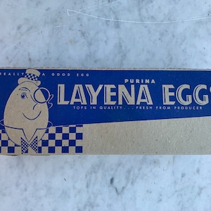 1930 年代のヴィンテージ段ボール Purina Layena エッグ ボックス 未使用 イースター ディスプレイ広告