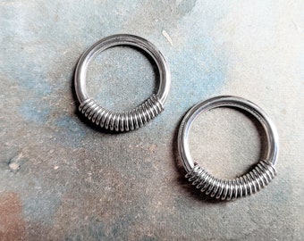 10G glattes Sterlingsilber Ohrgewichte Septumring 16 mm Innendurchmesser